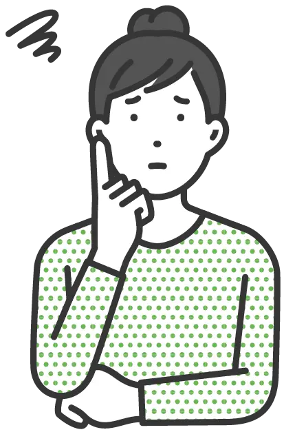 女の人が悩んでいる様子